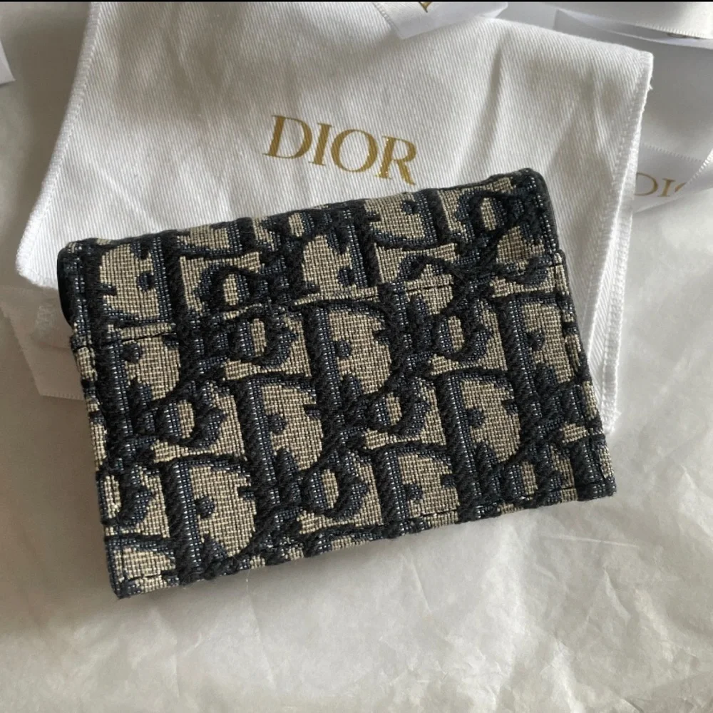 Dior Saddle Oblique Compact Wallet Like-New